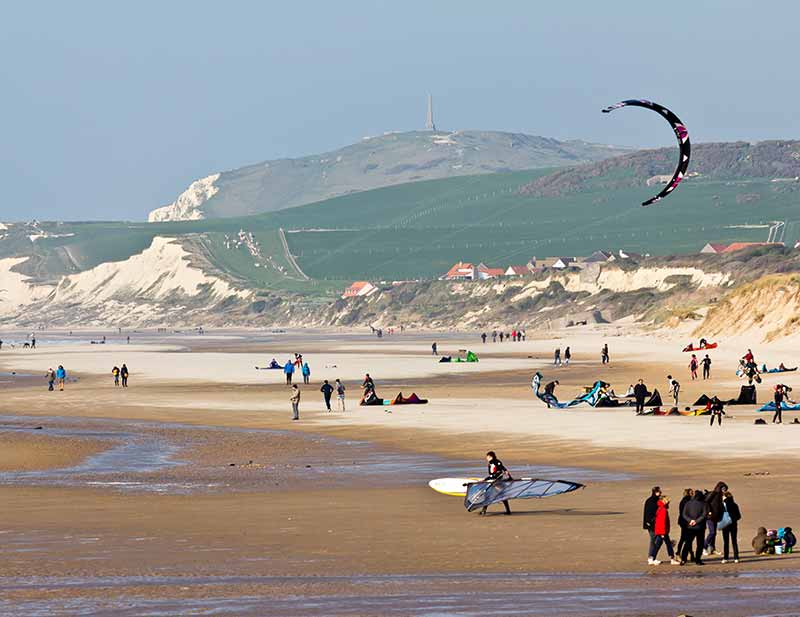 plage  wissant kite surf